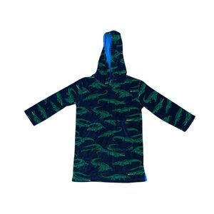 Mini Boden Green and Blue Hooded Swim Cover-Up